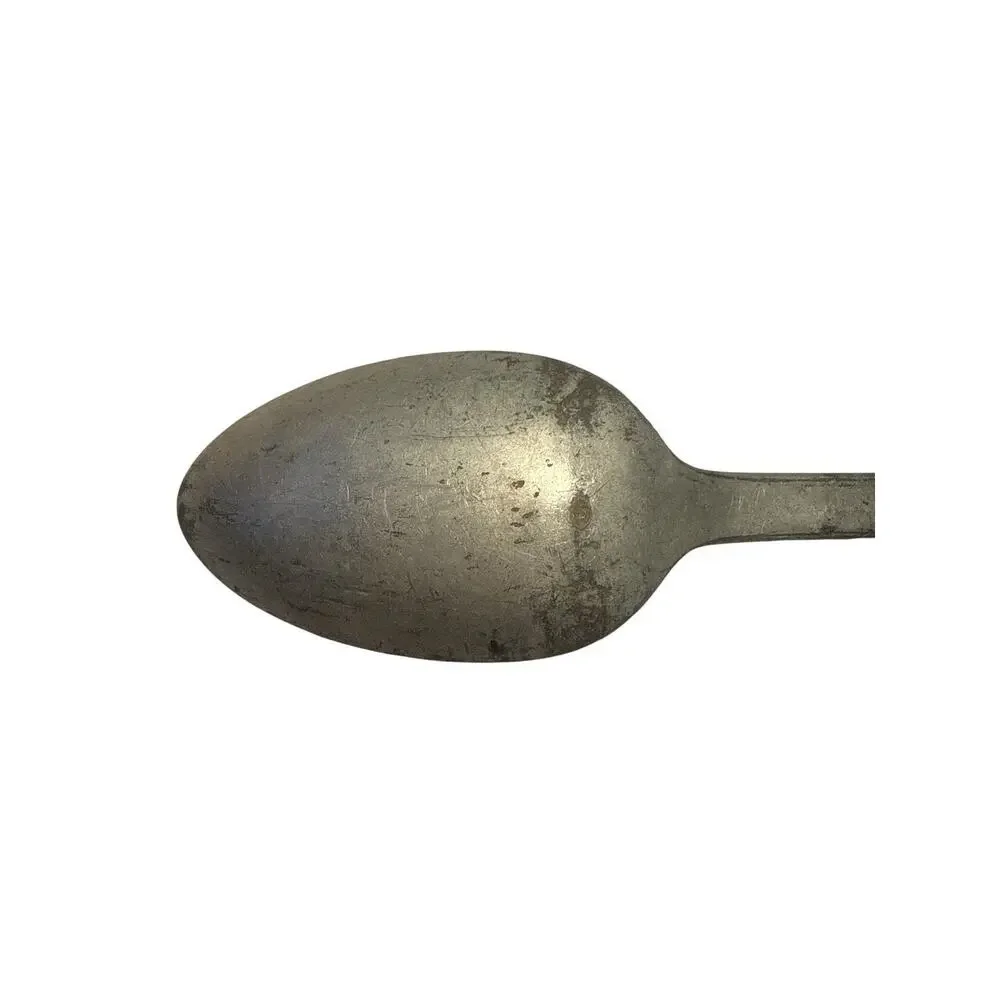 Vintage 1940’s Military Tinned Long Handled Spoon 11.5” Field Mess Galley